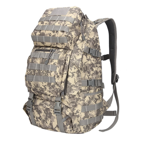 Zaino da Trekking Tattico Impermeabile Tessuto Oxford 800D Fodera in Nylon Grande Capacità Outdoor Mimetico Digitale Molle