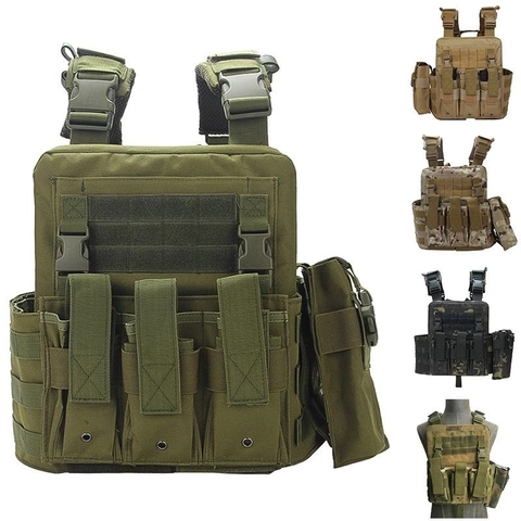 6094 Gilet Tattico a Sgancio Rapido Sistema Molle Tessuto Oxford Traspirante Gilet Addestramento Outdoor Caccia