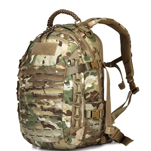 Zaino Tattico Impermeabile in Tessuto Oxford per Escursionismo All'aperto Viaggio Daypack Con Sistema MOLLE Mimetico Militare Uomo