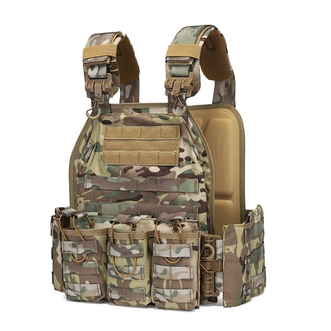 6094 Lightweight Tactical Vest 1000D Nylon Water-Repellent Military MOLLE Plate Carrier For Outdoor Training Hunting Men