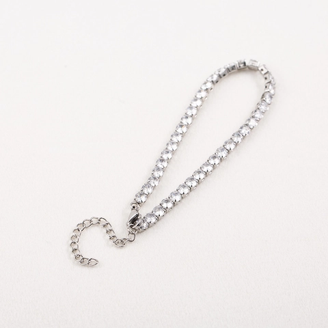 Bracciale Tennis in Acciaio Inossidabile Zirconia Catena di Estensione Regolabile Stile Hip Hop Gioielli Unisex