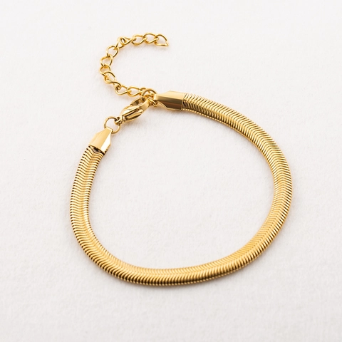 18K Vergoldet Edelstahl Verdickte Schlangenkette Armband Für Herren Damen Hip Hop Trendy Schmuck Geschenk