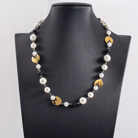 Hip Hop Edelstahl Perlenkette Für Damen Herren Mit Künstliche Perle Smiley Gesicht Anhänger Trendiger Modeschmuck