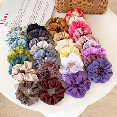 Satin Scrunchies Large Hair Ties Solid Color Elastic Hair Bands Minimalist Fashion Hair Accessories For Women Girls