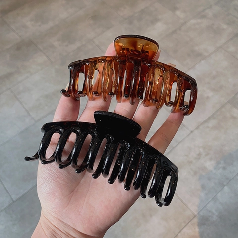 Pinza para el Cabello Grande de Acrílico para Mujer Estilo Coreano Pinza de Tiburón Brillante Mate Pinzas de Resina para Peinado Cabello Grueso