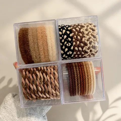 Durable Elastic Rubber Band Hair Ties Set High Elasticity Braided Hair Ropes For Women Korean Style Daily Pony Tail Holders