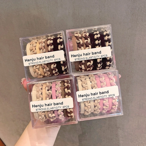 High Elasticity Braided Hair Ties For Women Minimalist Fabric Scrunchies Thick Durable Fashionable Hair Bands With Storage Box