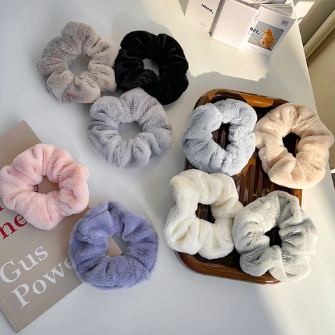 Damen Süße Plüsch Haargummis Weiche Flauschige Scrunchies Süßer Herbst Winter Haarschmuck Für Mädchen Mode Kopfschmuck