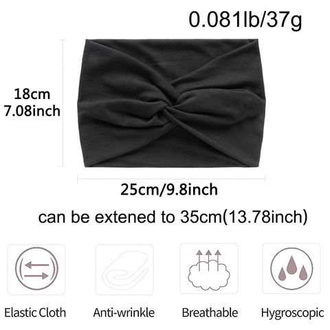 Fascia per Capelli Yoga Donna Tinta Unita Larga Elastica Incrocio Fascia Sportiva Antisudore Corsa Fitness Accessori Capelli