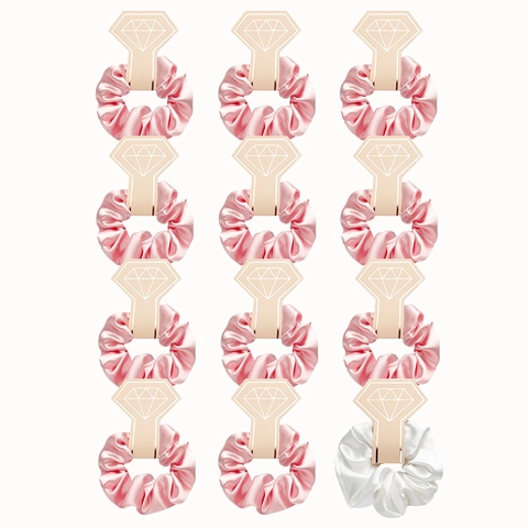 Elegant Solid Color Satin Scrunchies Large Elastic Hair Ring Silk Texture Hair Band Bridesmaid Proposal Gift For Women
