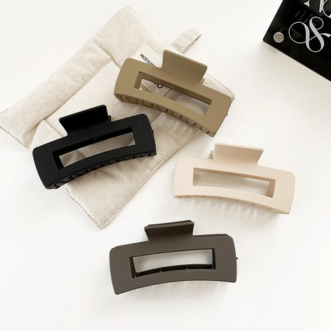 Pinza per Capelli Rettangolare Vuota Opaca per Donna Grande Artiglio per Capelli in Resina Minimalista Accessori per Capelli Geometrici