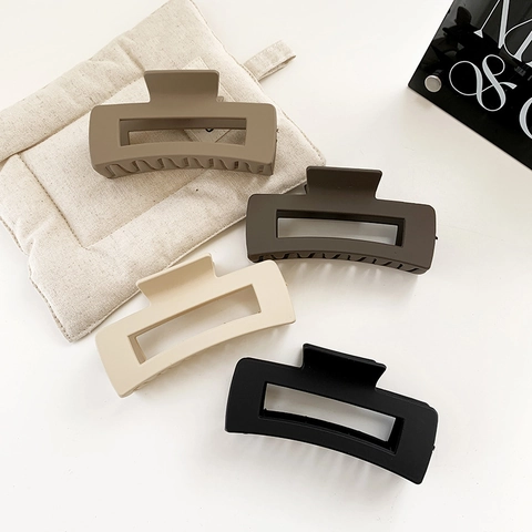 Pinza per Capelli Rettangolare Vuota Opaca per Donna Grande Artiglio per Capelli in Resina Minimalista Accessori per Capelli Geometrici