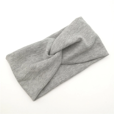 Women Ribbed Knit Twisted Headband Solid Color Elastic Cross Hair Band Yoga Sport Wide Headwrap Polyester Hair Accessory