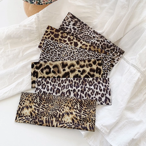 Fascia per Capelli Larga con Stampa Leopardata Vintage da Donna in Poliestere Elastico Accessori per Capelli alla Moda per Uso Quotidiano