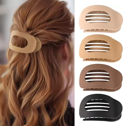 Pinza per Capelli Ovale Svuotata Vintage Grande in Acetato Acrilico Stampa Leopardata Tartarugato Accessori per Capelli Colore Macaron Donna