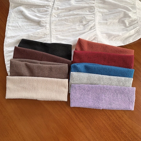 Fascia per Capelli Larga in Maglia Elastica a Tinta Unita da Donna a Costine per Yoga Lavaggio del Viso Accessori per Capelli