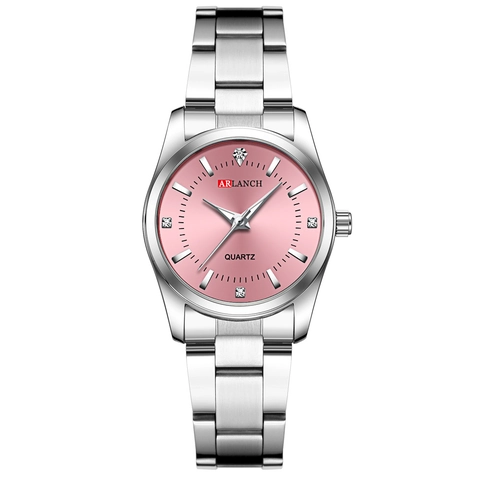 ARLANCH Luxury Women's Quartz Watch Silver Stainless Steel Strap Rhinestone Index Waterproof Fashion Elegant Business Wristwatch