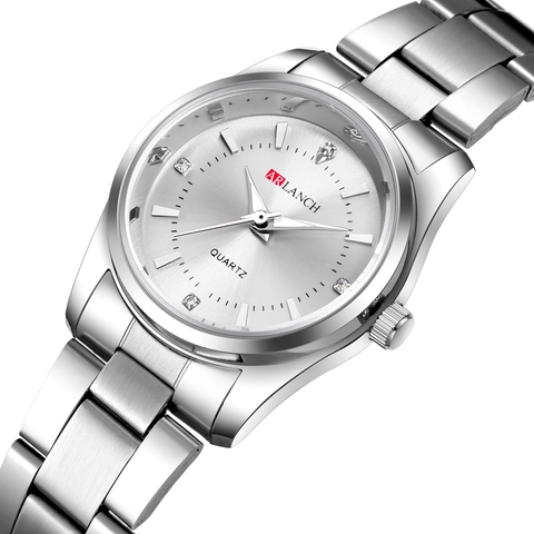 ARLANCH Luxury Women's Quartz Watch Silver Stainless Steel Strap Rhinestone Index Waterproof Fashion Elegant Business Wristwatch