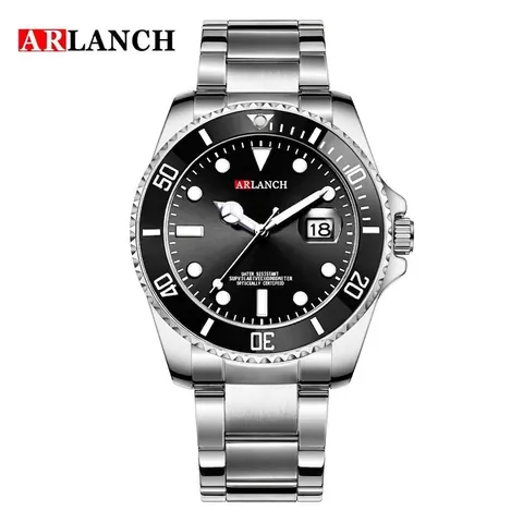 Herren Professional Business Quarzuhr Edelstahl Datum Wasserdicht Leuchtend Taucher Stil Bicolor Armbanduhr Geschenk Für Ihn