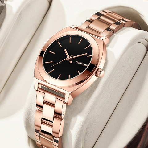Lussuoso Orologio da Donna al Quarzo Minimalista Cinturino in Acciaio Inossidabile Movimento Giapponese 30M Impermeabile