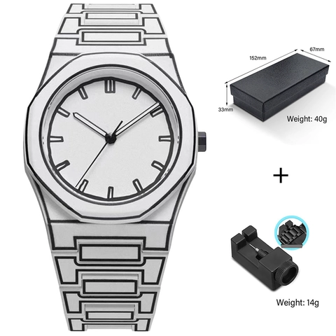 Montre à Quartz Style BD 2D Design Croquis Boîtier Octogonal Montre-bracelet Minimaliste pour Hommes Femmes Bijoux à la Mode