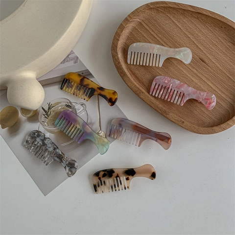 Damen Kreative Mini Kamm Haarklammern Acetatfaser Marmor Verlauf Entenschnabel Haarklammern Retro Individuelle Mode Haarschmuck