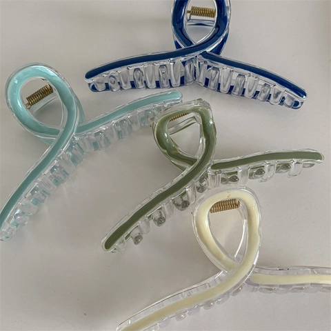 Minimalist Acrylic Twist Hair Claw Clip Transparent Solid Color Shark Clip For Women Elegant Hair Styling Accessories