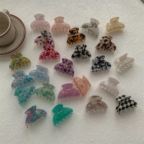 Pinza de Pelo de PVC de Mármol Vintage Francés Horquillas Elegantes con Patrón Floral de Concha para Mujer Accesorios Decorativos para el Cabello