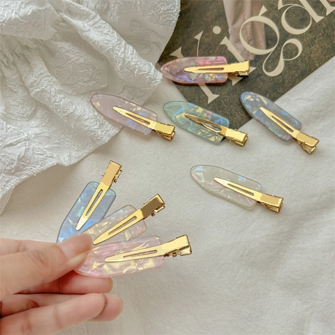 Pinces à Cheveux Colorées PC Dégradé de Rêve pour Femmes Nacre Clip Bec de Canard sans Traces Fait à la Main Accessoires Cheveux