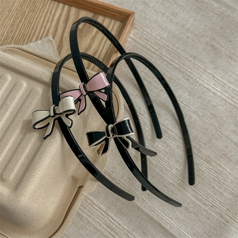 Eleganter PVC Schleife Haarreif Für Damen Süße Kontrastkante Rutschfester Haarreifen Mode Haarschmuck Für Den Alltag