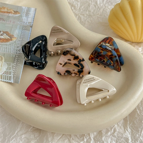 Franse Vintage Acetaat Driehoek Haarklem Voor Vrouwen Geometrische Schildpad Styling Haargrip Elegant Accessoire