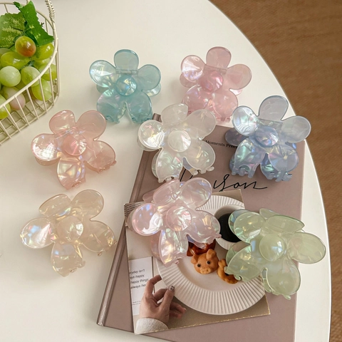 Molletta Per Capelli A Fiore Iridescente Stile Francese Finitura Perla Artificialta Camelia Fermagli Per Donna Accessori Floreali