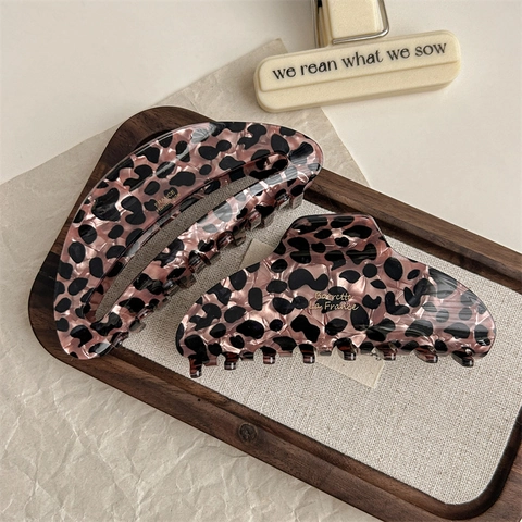 Französischer Vintage Leopardenmuster PVC Haarklammer Große Schildpattmuster Haargreifclips Für Damen Mode Haarschmuck