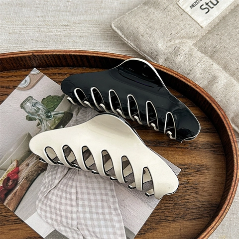 Grandi Pinze per Capelli Francesi Minimaliste per Donna in PVC Lucido Antiscivolo Accessori per lo Styling dei Capelli Copricapo Elegante