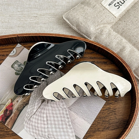 Grandi Pinze per Capelli Francesi Minimaliste per Donna in PVC Lucido Antiscivolo Accessori per lo Styling dei Capelli Copricapo Elegante