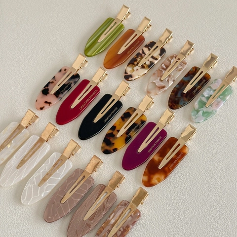 French Retro Maillard Style Acetate Hair Clip Elegant Tortoise Shell Non Marking Duckbill Clip For Women Hair Accessories