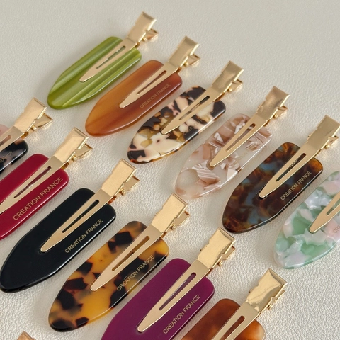 French Retro Maillard Style Acetate Hair Clip Elegant Tortoise Shell Non Marking Duckbill Clip For Women Hair Accessories