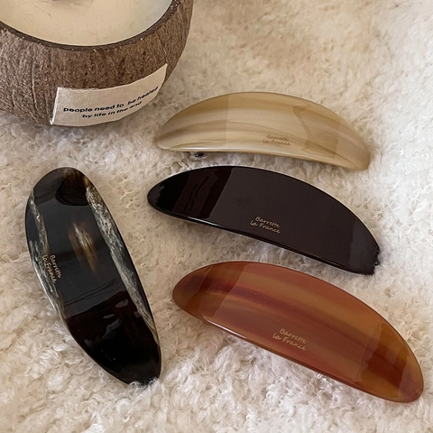 French Style Acetate Hair Clip For Women Elegant Marbling Pattern Barrette Handmade Large Automatic Clip Chic Hair Accessories