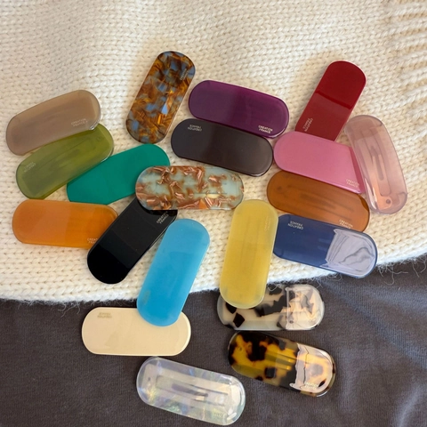 Retro Cellulose Acetate Hair Clip For Women French Style Oval Snap Barrette Marble Tortoiseshell Hairpin Hair Accessories