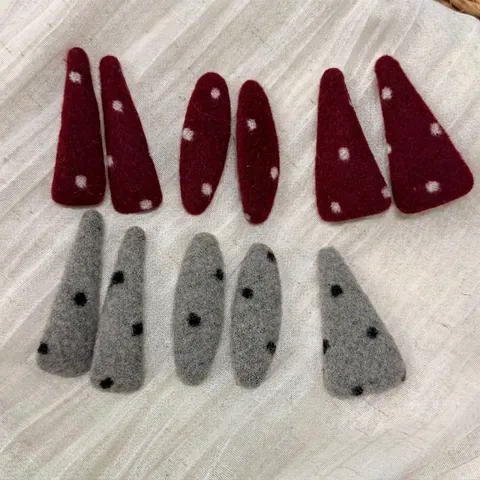 Korean Style Red Polka Dot Felt Hair Clip For Women Autumn Winter Exquisite Minimalist BB Side Clip Sweet Headwear