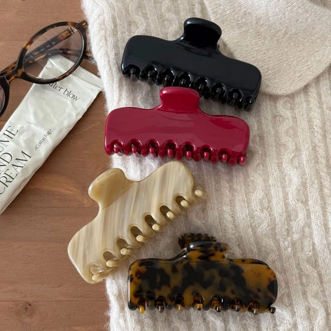 Vintage Cellulose Acetate Hair Claw Clip For Women Large Korean Style Shark Clip Elegant Tortoiseshell Hair Accessories
