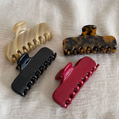 Vintage Cellulose Acetate Hair Claw Clip For Women Large Korean Style Shark Clip Elegant Tortoiseshell Hair Accessories