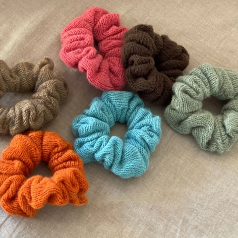 Korean Style Knitted Woolen Yarn Scrunchies Solid Color Elastic Hair Ties Winter Autumn Hair Accessories For Women Jewelry