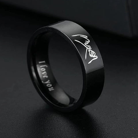 Pinky Swear Promise Ring Stainless Steel I Love You Engraved Couple Wedding Band Romantic Jewelry For Men Women