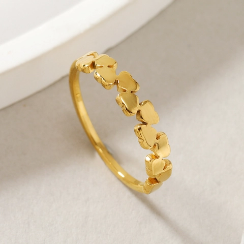 Anello a Fascia Continuo a Forma di Cuore in Acciaio Inossidabile Minimalista per Donna Moda Stile Coreano Oro Argento Nero