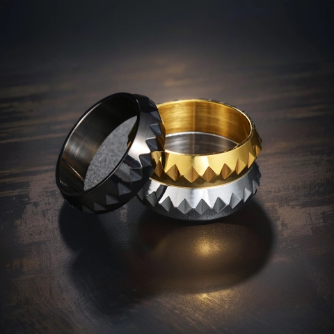 Cyberpunk Zahnrad Ring Edelstahl Punk Geometrischer Bandring Für Herren Damen Industriestil Mode Schmuck Geschenk