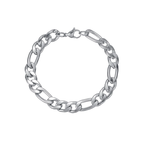 Stainless Steel Figaro Chain Bracelet Men Women Classic Hip Hop Link Wristband Fashion Polished Metal Jewelry Gift