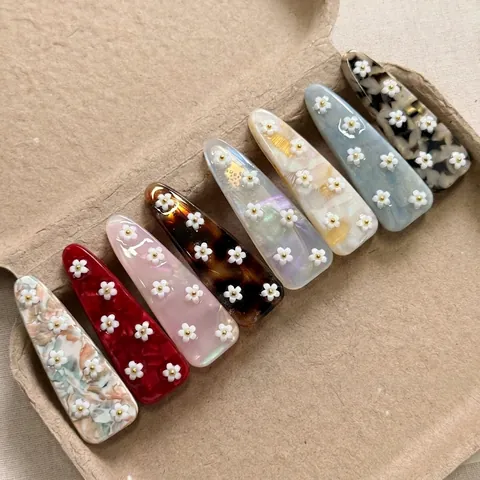 Acetat Blume Haarklammer Koreanischer Stil Entenschnabel Haarnadeln Retro Blumen Haarschmuck Für Damen Täglich Haar Accessoires