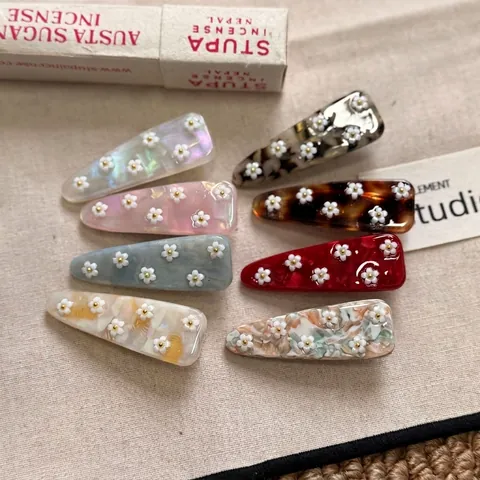 Acetat Blume Haarklammer Koreanischer Stil Entenschnabel Haarnadeln Retro Blumen Haarschmuck Für Damen Täglich Haar Accessoires