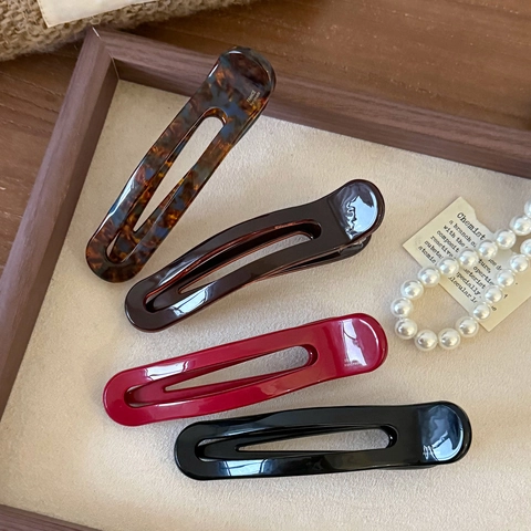 French Acetate Hollow Out Duckbill Hair Clip Minimalist Tortoise Shell Hair Claw For Women Elegant Bun Styling Accessories